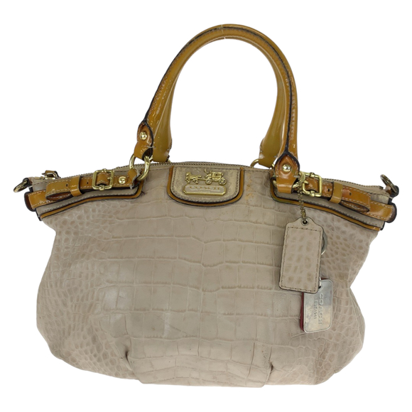 Coach Coach Madison Embossed Croc Leather 2way Bag Leather Handbag 